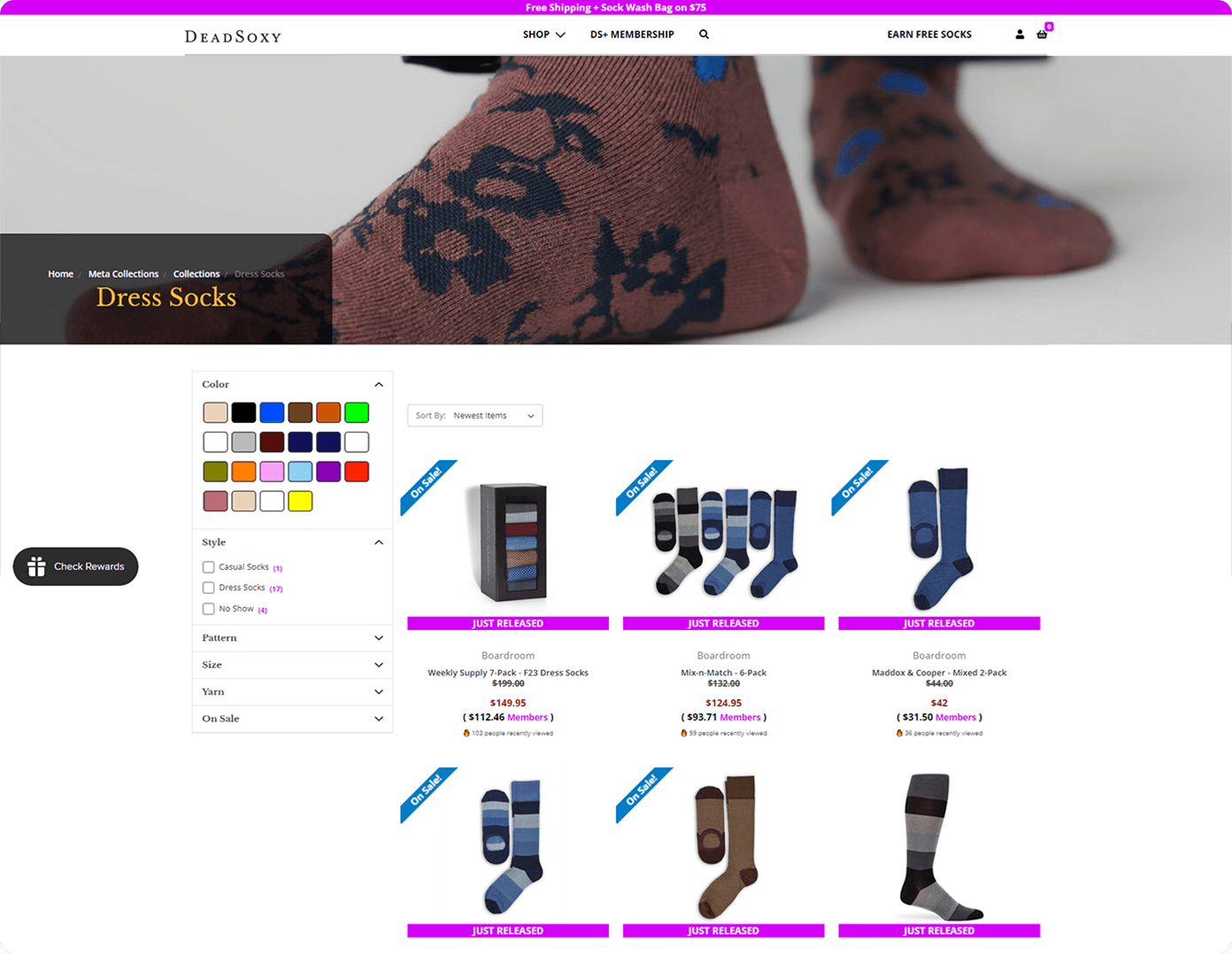 Deadsoxy Product list page