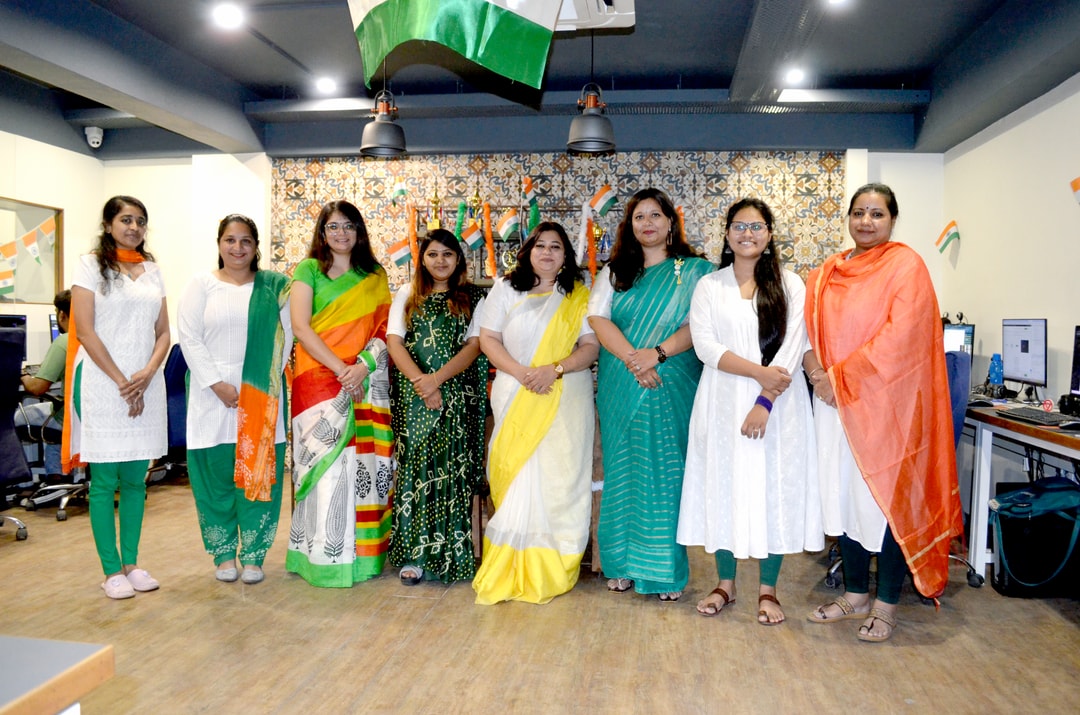 Zealousians gracing the August 15th celebration in vibrant sarees